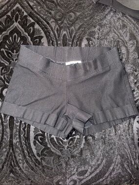 High-Rise Black Bike Shorts with Rolled Hem